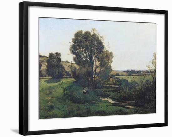 View from Moncel-Sur-Seine, circa 1868-Henri-Joseph Harpignies-Framed Giclee Print