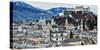 View from Monchsberg Hill towards old town, Salzburg, Austria, Europe-Hans-Peter Merten-Stretched Canvas