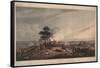 View from Mont St Jean of the Battle of Waterloo, 1816 (Coloured Aquatint)-null-Framed Stretched Canvas