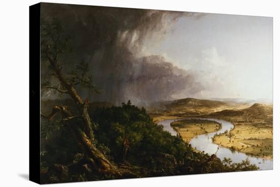 View from Mount Holyoke, Northampton, Massachusetts, after a Thunderstorm - The Oxbow-Thomas Cole-Stretched Canvas