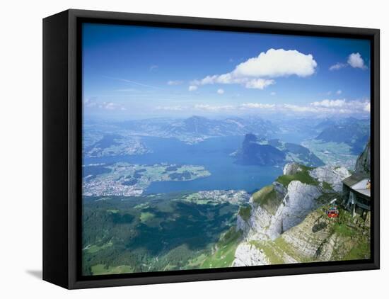 View from Mount Pilatus Over Lake Lucerne, Switzerland-Simon Harris-Framed Stretched Canvas