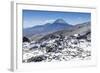 View from Mount Ruapehu of Mount Ngauruhoe with a Ski Cottage in the Foreground-Michael Runkel-Framed Photographic Print