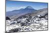 View from Mount Ruapehu of Mount Ngauruhoe with a Ski Cottage in the Foreground-Michael Runkel-Mounted Photographic Print