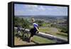 View from Mount Warsberg to Saarburg, Saar River, Rhineland-Palatinate, Germany, Europe-Hans-Peter Merten-Framed Stretched Canvas