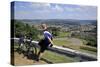 View from Mount Warsberg to Saarburg, Saar River, Rhineland-Palatinate, Germany, Europe-Hans-Peter Merten-Stretched Canvas