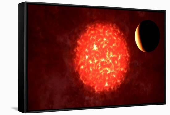 View from Neptune If Our Sun Were Replaced by Vy Canis Majoris-null-Framed Stretched Canvas