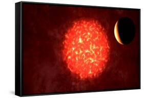 View from Neptune If Our Sun Were Replaced by Vy Canis Majoris-null-Framed Stretched Canvas