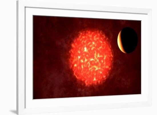View from Neptune If Our Sun Were Replaced by Vy Canis Majoris-null-Framed Art Print