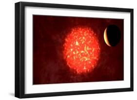 View from Neptune If Our Sun Were Replaced by Vy Canis Majoris-null-Framed Art Print