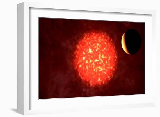 View from Neptune If Our Sun Were Replaced by Vy Canis Majoris-null-Framed Art Print