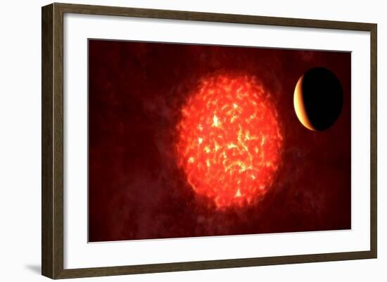 View from Neptune If Our Sun Were Replaced by Vy Canis Majoris-null-Framed Art Print