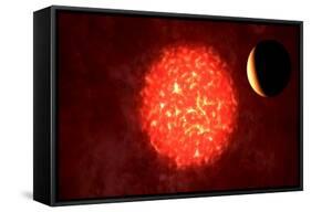 View from Neptune If Our Sun Were Replaced by Vy Canis Majoris-null-Framed Stretched Canvas