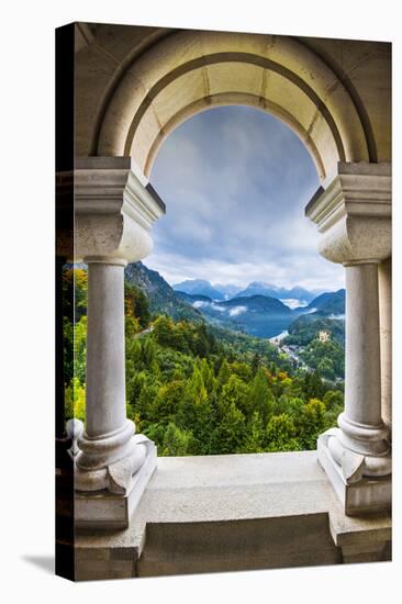 View from Neuschwanstein Castle in the Bavarian Alps of Germany.-SeanPavonePhoto-Stretched Canvas