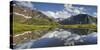 View from Oberberg, Blauer Kofel, Rotes Beil, Mountain Lake, Pfitscher Tal (Valley-Rainer Mirau-Stretched Canvas