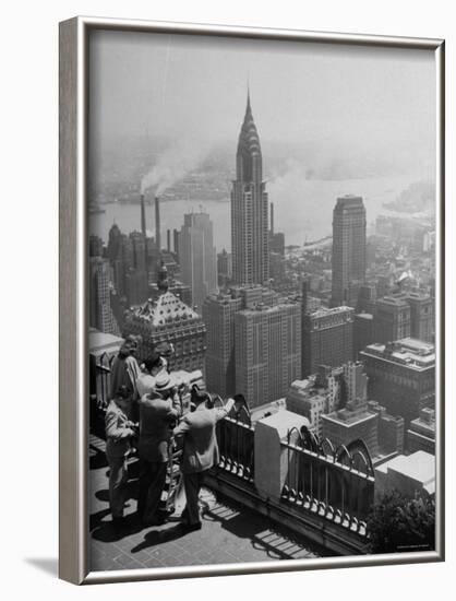 View from Observation Deck at Rockefeller Center Looking Southeast at the Chrysler Building-null-Framed Photographic Print