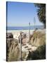 View from Palisades Down to Beach, Santa Monica Beach, Santa Monica, California, USA-Ethel Davies-Stretched Canvas