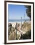 View from Palisades Down to Beach, Santa Monica Beach, Santa Monica, California, USA-Ethel Davies-Framed Photographic Print