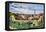 View from Parc Guell Towards City, Barcelona, Catalonia, Spain-Sabine Lubenow-Framed Stretched Canvas