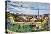 View from Parc Guell Towards City, Barcelona, Catalonia, Spain-Sabine Lubenow-Stretched Canvas