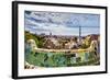 View from Parc Guell Towards City, Barcelona, Catalonia, Spain-Sabine Lubenow-Framed Photographic Print