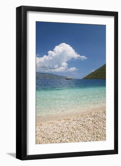 View from Pebble Beach across Antisamos Bay, Sami, Kefalonia (Kefallonia-Ruth Tomlinson-Framed Photographic Print