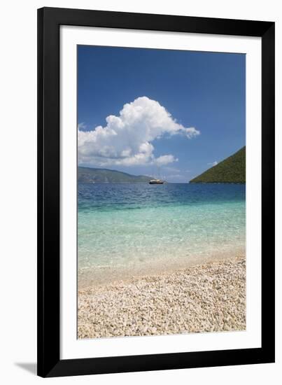 View from Pebble Beach across Antisamos Bay, Sami, Kefalonia (Kefallonia-Ruth Tomlinson-Framed Photographic Print