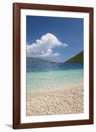 View from Pebble Beach across Antisamos Bay, Sami, Kefalonia (Kefallonia-Ruth Tomlinson-Framed Photographic Print