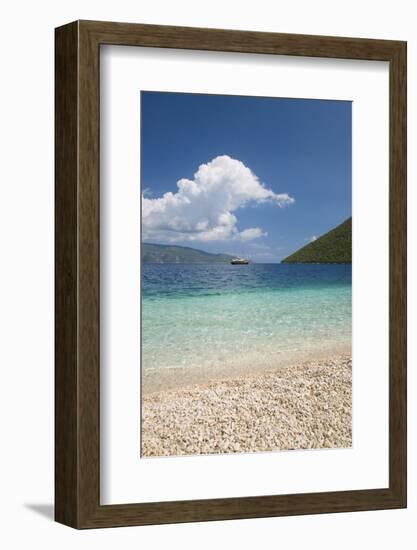 View from Pebble Beach across Antisamos Bay, Sami, Kefalonia (Kefallonia-Ruth Tomlinson-Framed Photographic Print