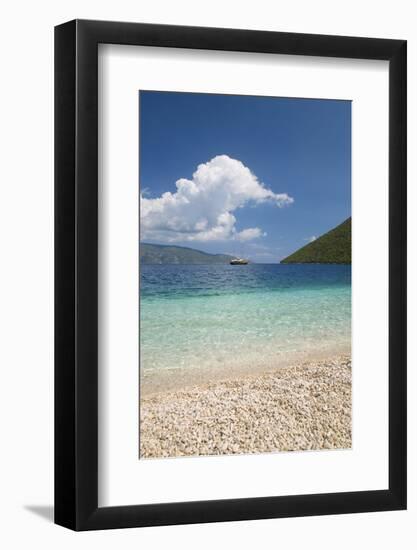 View from Pebble Beach across Antisamos Bay, Sami, Kefalonia (Kefallonia-Ruth Tomlinson-Framed Photographic Print