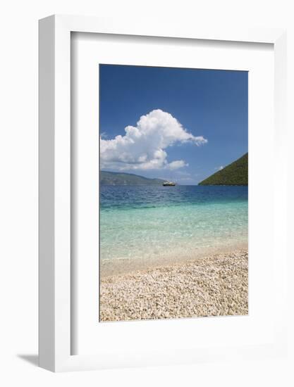 View from Pebble Beach across Antisamos Bay, Sami, Kefalonia (Kefallonia-Ruth Tomlinson-Framed Photographic Print