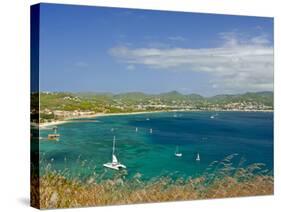 View From Pigeon Point Down to Rodney Bay, St. Lucia, Windward Islands, West Indies, Caribbean-null-Stretched Canvas