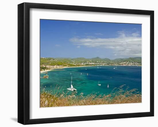 View From Pigeon Point Down to Rodney Bay, St. Lucia, Windward Islands, West Indies, Caribbean-null-Framed Photographic Print