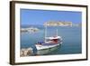 View from Plaka to Spinalonga Island (Kalidon), Former Leper Colony, Gulf of Mirabello-Markus Lange-Framed Photographic Print