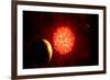 View from Pluto If Our Sun Were Replaced by Vy Canis Majoris-null-Framed Art Print