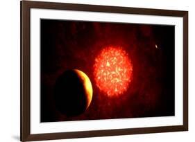 View from Pluto If Our Sun Were Replaced by Vy Canis Majoris-null-Framed Art Print