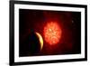 View from Pluto If Our Sun Were Replaced by Vy Canis Majoris-null-Framed Art Print