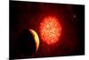 View from Pluto If Our Sun Were Replaced by Vy Canis Majoris-null-Mounted Art Print