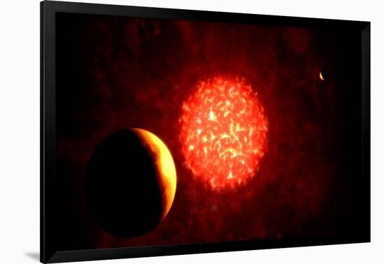 View from Pluto If Our Sun Were Replaced by Vy Canis Majoris-null-Framed Art Print