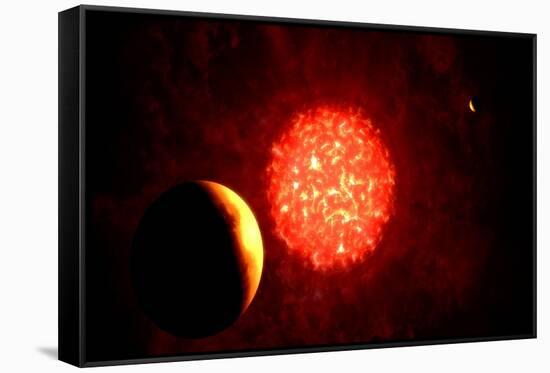 View from Pluto If Our Sun Were Replaced by Vy Canis Majoris-null-Framed Stretched Canvas