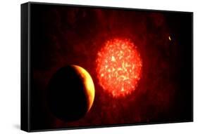 View from Pluto If Our Sun Were Replaced by Vy Canis Majoris-null-Framed Stretched Canvas