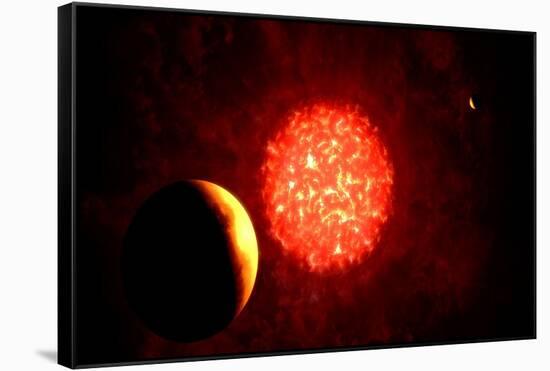 View from Pluto If Our Sun Were Replaced by Vy Canis Majoris-null-Framed Stretched Canvas