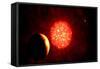 View from Pluto If Our Sun Were Replaced by Vy Canis Majoris-null-Framed Stretched Canvas