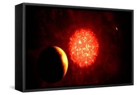 View from Pluto If Our Sun Were Replaced by Vy Canis Majoris-null-Framed Stretched Canvas