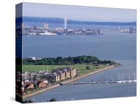 View from Portsdown Hill Towards City and Spinnaker Towr, Portsmouth, Hampshire, England-Jean Brooks-Stretched Canvas