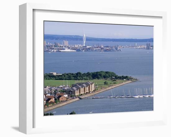 View from Portsdown Hill Towards City and Spinnaker Towr, Portsmouth, Hampshire, England-Jean Brooks-Framed Photographic Print