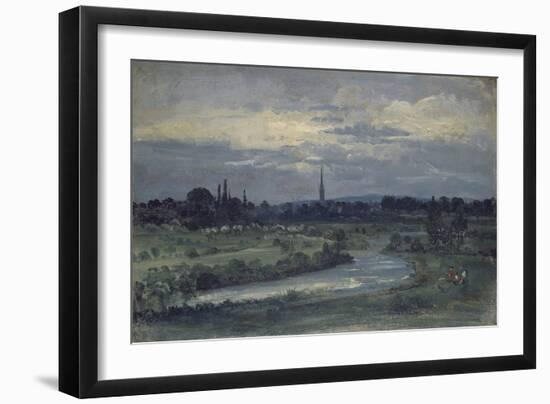 View from Pugin's House Near Salisbury (Oil on Millboard, Mounted as a Drawing)-David Charles Read-Framed Giclee Print