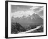 View From River Valley Towards Snow Covered Mts River In Fgnd, Grand Teton NP Wyoming 1933-1942-Ansel Adams-Framed Art Print