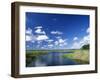 View from Riverbank of White Clouds and Blue Sky, Myakka River State Park, Near Sarasota, USA-Ruth Tomlinson-Framed Photographic Print