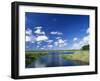 View from Riverbank of White Clouds and Blue Sky, Myakka River State Park, Near Sarasota, USA-Ruth Tomlinson-Framed Photographic Print