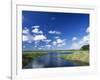 View from Riverbank of White Clouds and Blue Sky, Myakka River State Park, Near Sarasota, USA-Ruth Tomlinson-Framed Photographic Print